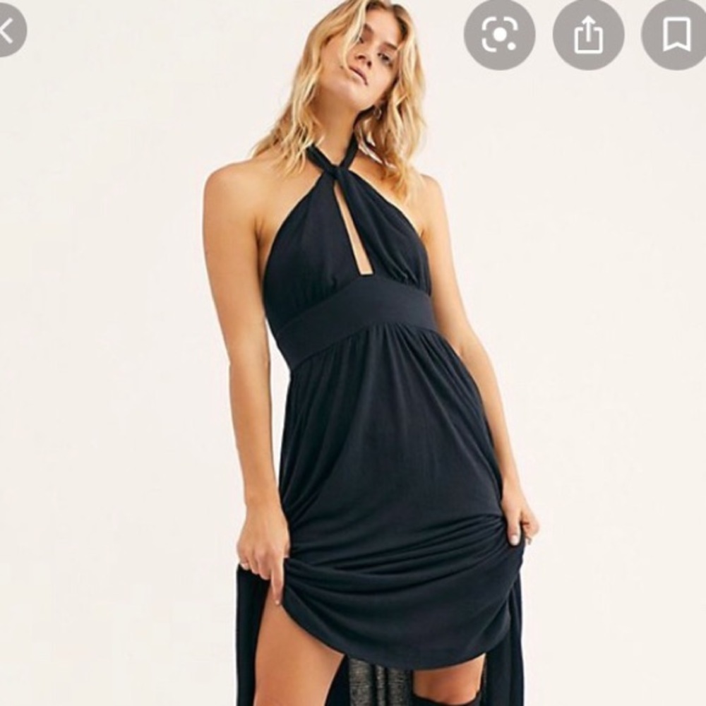 Free People Bonita Midi Dress in Black